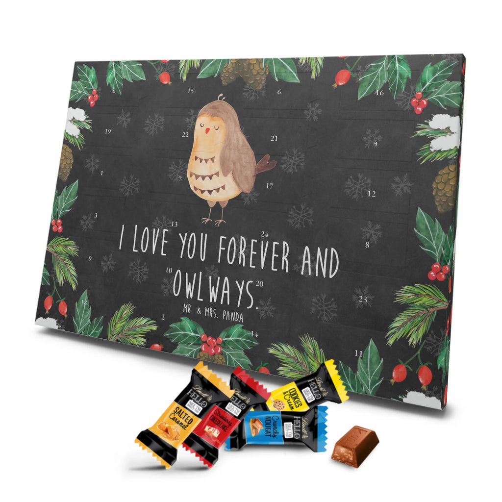 Chocolate advent calendar Owl Satisfied illustrated, nocturnal, romantic gift, gift ideas, birthday present, forest animal, bird, owl decor, Owl saying, Pun funny, Saying beautiful, Romantic, Owl deco, Wedding anniversary gift, Love saying