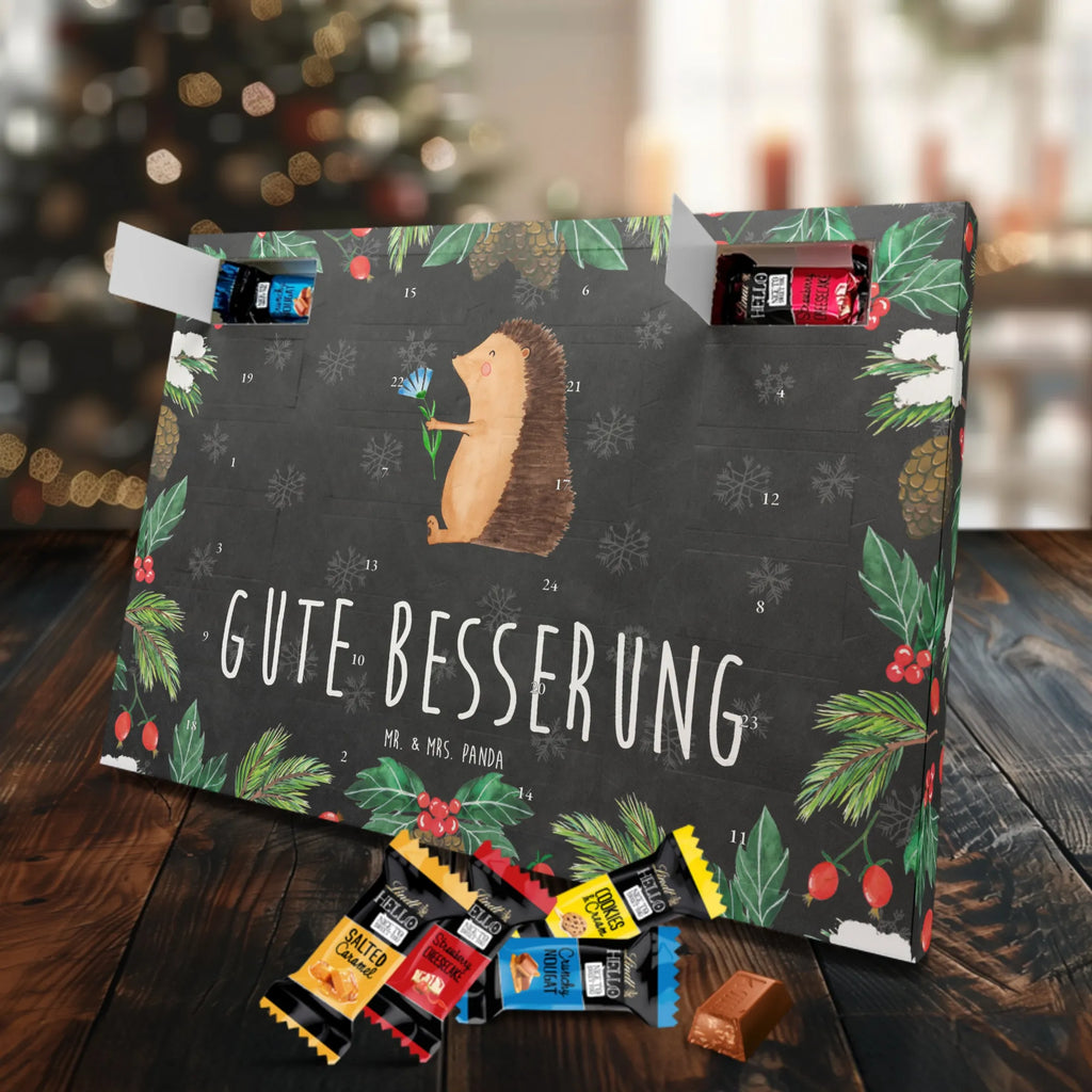 Chocolate advent calendar Hedgehog Flower gift ideas, gifts, small animals, good mood, cute, funny sayings, cute animal motives, hand drawn, special gifts, card, animal lover, hospital, illness, get well soon, recovery wishes, sick, visit