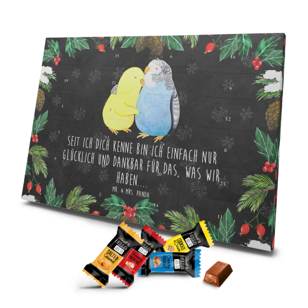 Chocolate advent calendar Parakeets in love Loving, Marriage, Proposal of marriage, anniversary gift, Together, Love gift, gift for her, gift for him, Two, trust, budgie, closeness, cuddling, birds