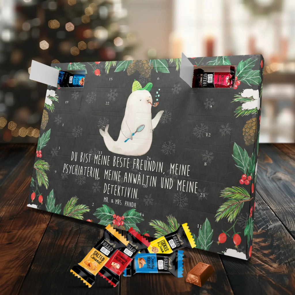 Chocolate advent calendar seal sherlock cute animal motives, gift ideas, hand drawn, small animals, gifts, funny sayings, animal lover, cute, special gifts, good mood, card