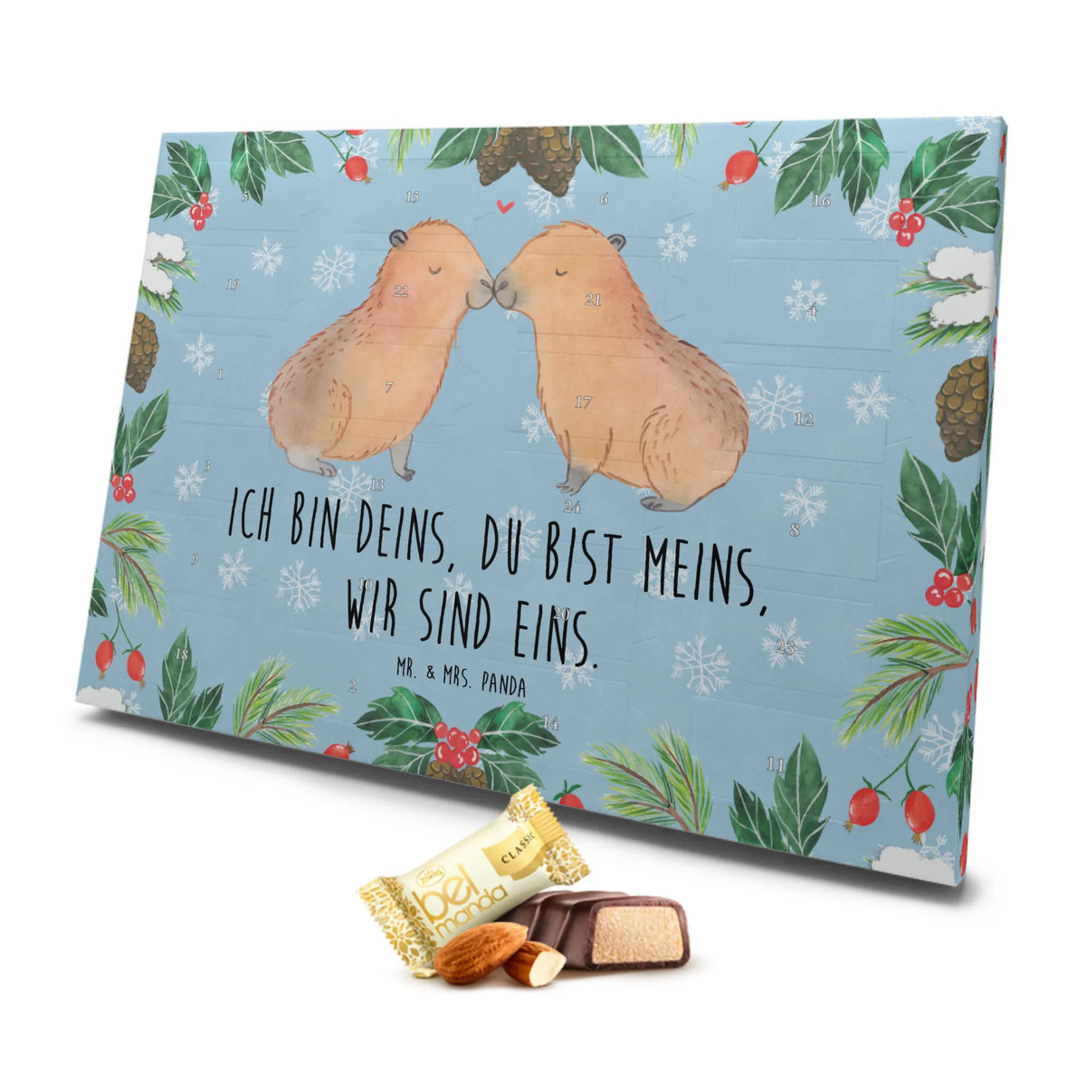 Marzipan Adventskalender Capybara Liebe Marzipan Adventskalender, Tiermotive, Gute Laune, lustige Sprüche, Tiere, Handgezeichnet, Beziehung, Ich bin deins, Paar, Herzlich, Liebe, Tierliebe, Liebesbeweis, Romantisches Geschenk, Jahrestag, Du bist meins, Liebesspruch, Ehejubiläum, Geschenkidee, verliebt, Kuschel Capybaras, Valentinstag, Partnertiere, Capybara, Verschmolzen