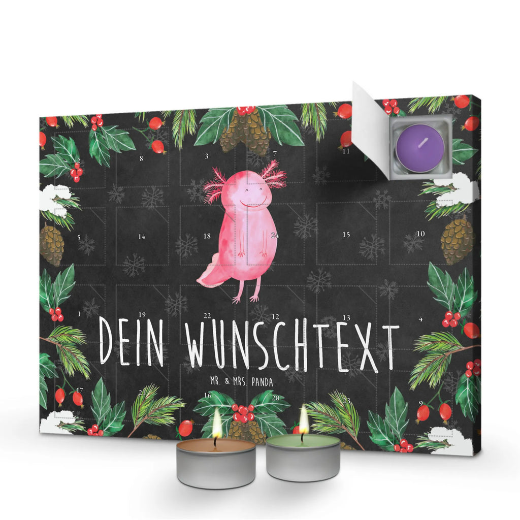 Personalisierter Duftkerzen Adventskalender Axolotl Glücklich Personalisierter Duftkerzen Adventskalender, Axolotl, Molch, Motivation, Lurche, Lurch, Gute Laune, Schwanzlurch, Axolot