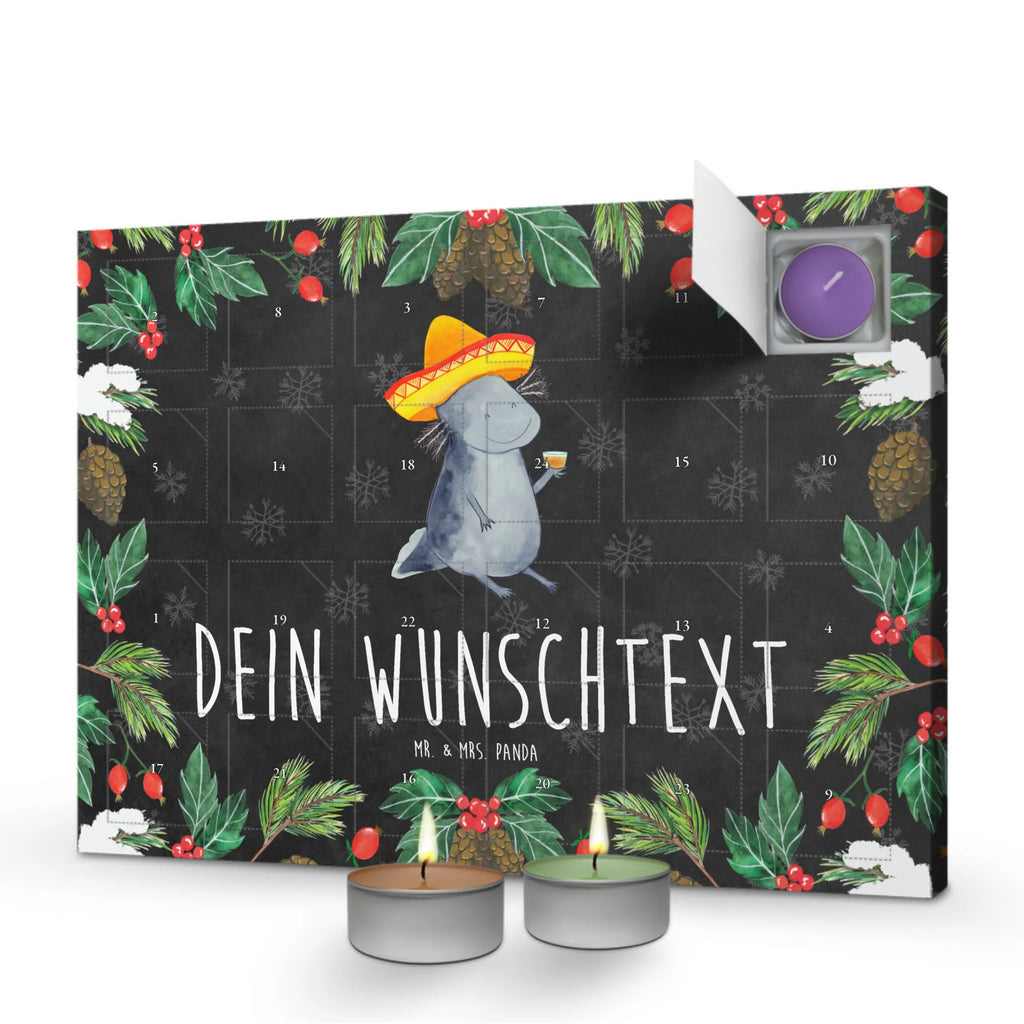 Personalisierter Duftkerzen Adventskalender Axolotl Tequila Personalisierter Duftkerzen Adventskalender, Axolotl, Molch, Motivation, Mexico, Schwanzlurch, Lurch, Tequila, Sombrero, Spruch, Mexiko, Axolot, Feuersalamander, Feuerdrache, Lurche, Zitrone