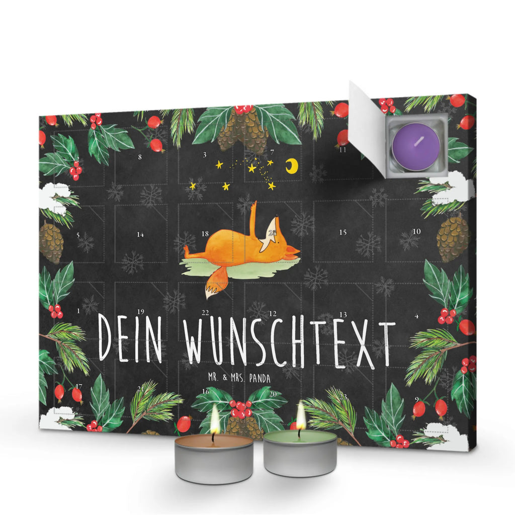 Personalisierter Duftkerzen Adventskalender Fuchs Sterne Personalisierter Duftkerzen Adventskalender, Fuchs, Spruch Positiv, Always Look On The Bright Side Of Life, Romantik, Spruch schön, Tröstende Worte, Füchse