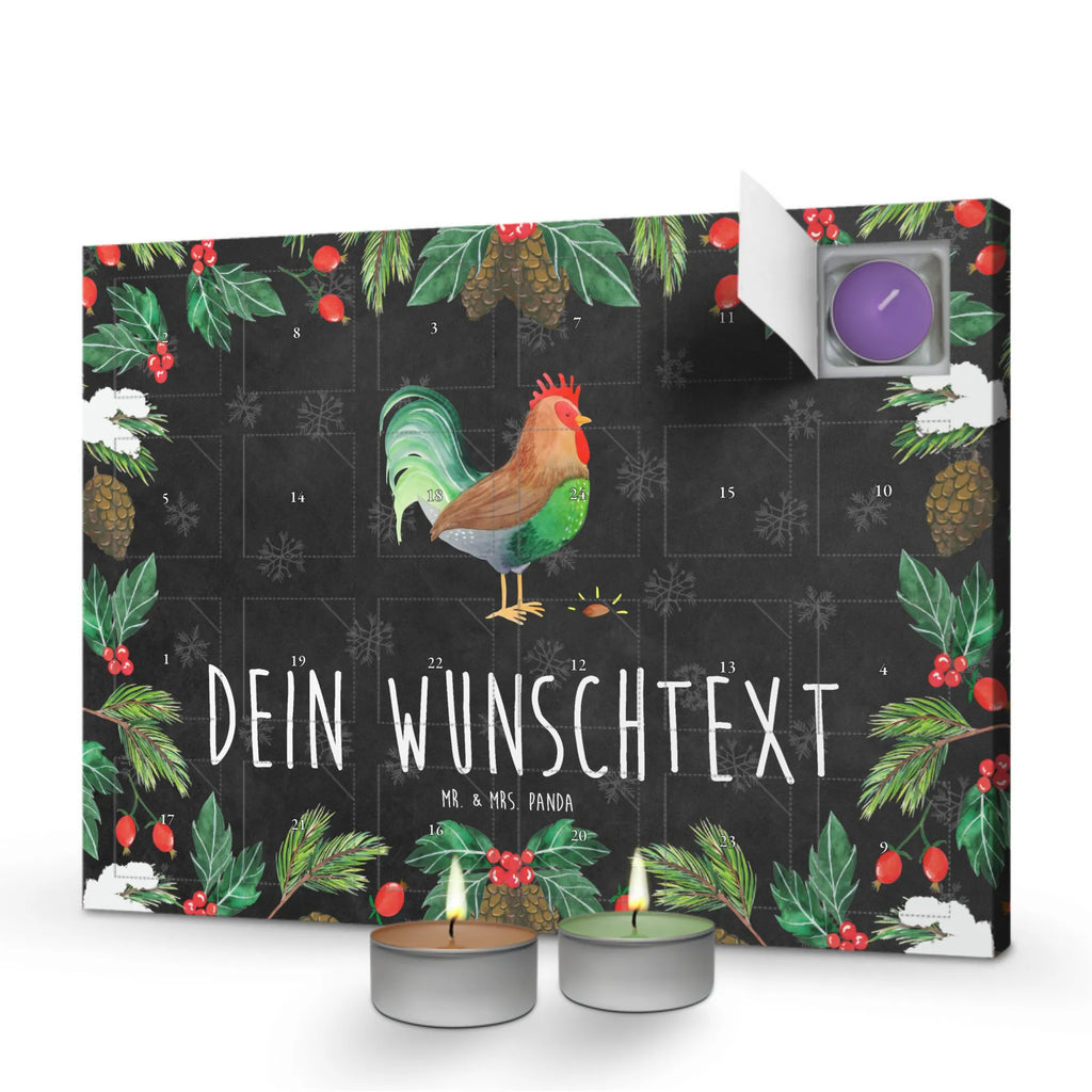 Personalisierter Duftkerzen Adventskalender Hahn Korn Personalisierter Duftkerzen Adventskalender, Landwirt, Landwirtin, Hoftiere, Bauernhof, Henne, Hahn, Natur, Eier, Korn