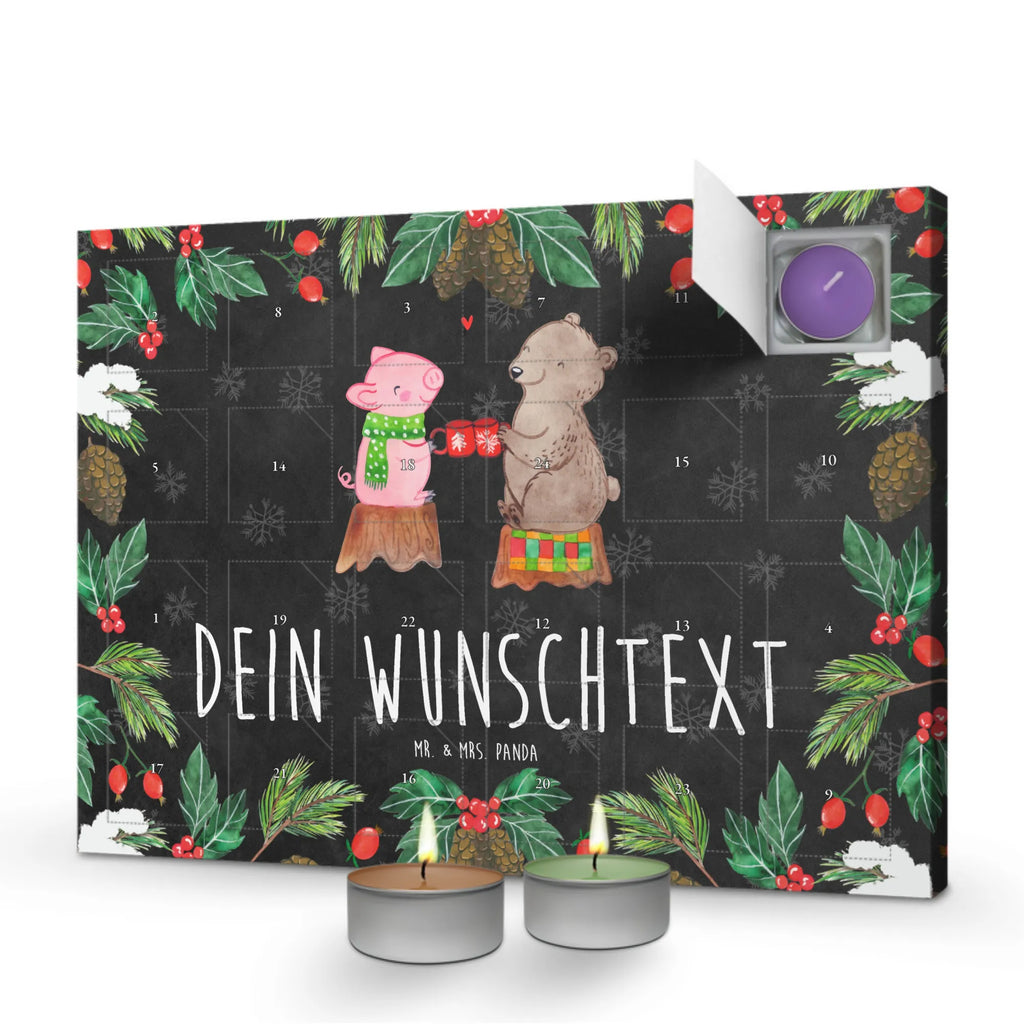 Personalisierter Duftkerzen Adventskalender Glühschwein Sause Personalisierter Duftkerzen Adventskalender, Nikolaus, Winter, Advent, Heiligabend, Wintermotiv, Weihnachten, Weihnachtsdeko, Schwein, Alles Gute, Prost, Bär, Weihnachtszeit