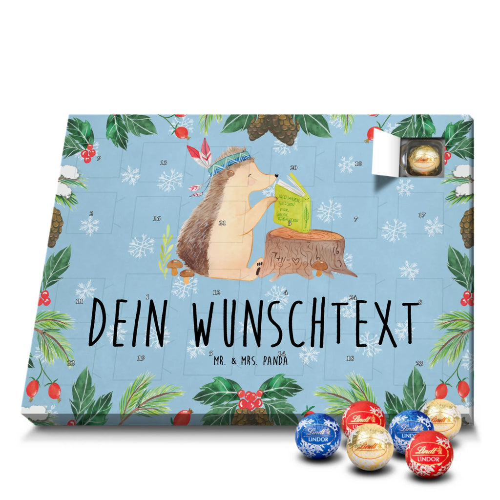 Adventskalender mit Namen Igel Federschmuck Adventskalender mit Namen, Personalisierter Adventskalender, Tiere, Waldtiere, Igel, Indianer, Abenteuer, Lagerfeuer, Camping