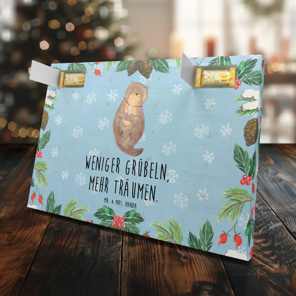 Marzipan Adventskalender Otter Muschel Marzipan Adventskalender, Otter, Fischotter, Seeotter, Motivation, grübeln, träumen, Büro, Otterliebe, Tagträumen