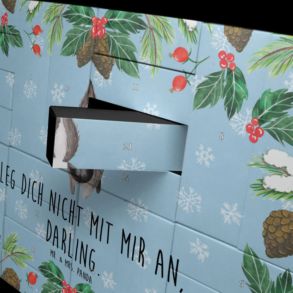 Fillable advent calendar skunk attack predator, wild animal, threatening, stinky, angry