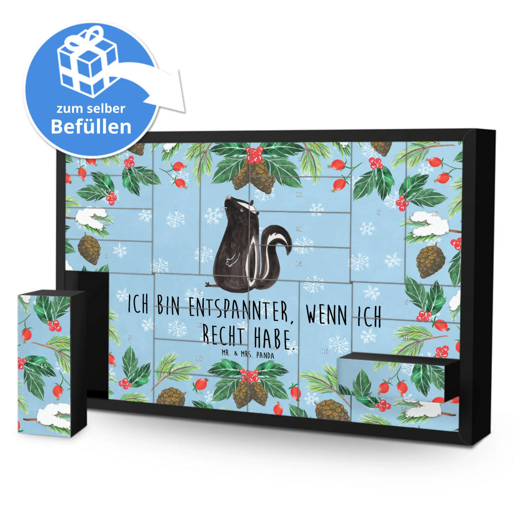 Fillable advent calendar skunk Sit law, stinky, know-it-all, wild animal, predator
