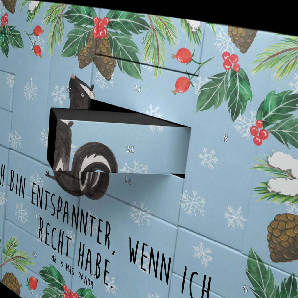 Fillable advent calendar skunk Sit law, stinky, know-it-all, wild animal, predator