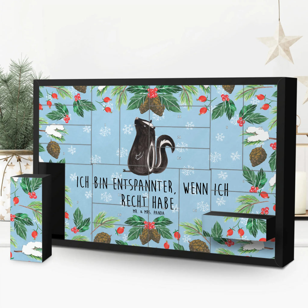 Fillable advent calendar skunk Sit law, stinky, know-it-all, wild animal, predator