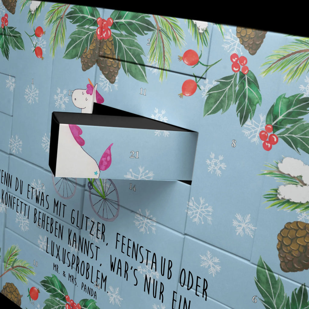 Fillable advent calendar unicorn cyclist cyclist gift, grief, confetti, cycling, fairy dust, present, wheel, love affliction, luxury problem