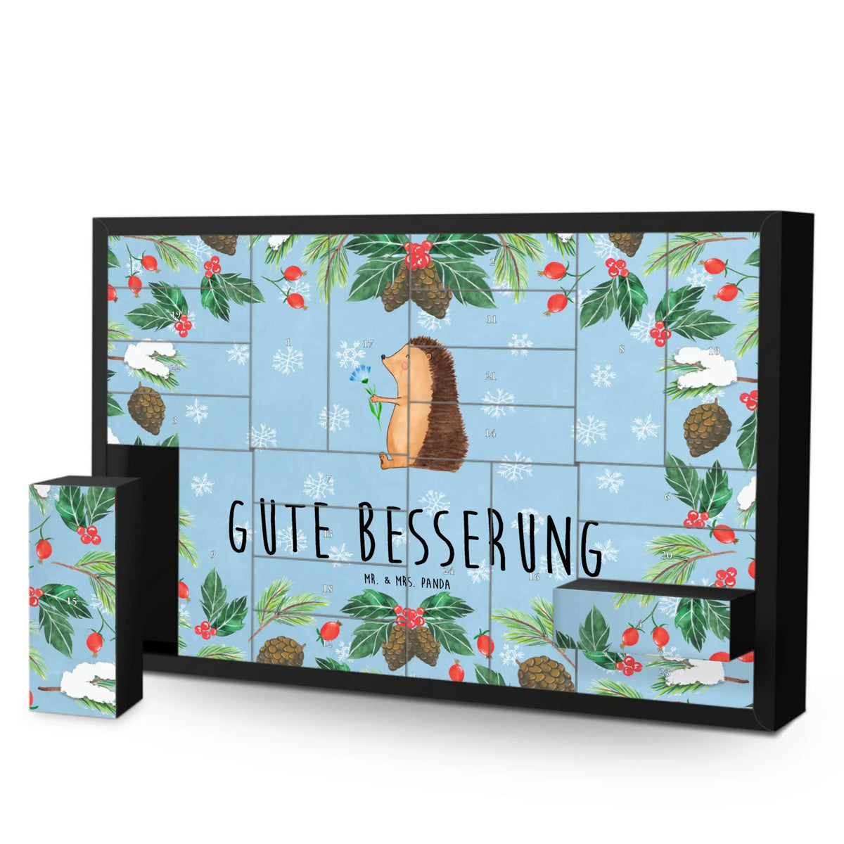 Befüllbarer Adventskalender Igel Blumen