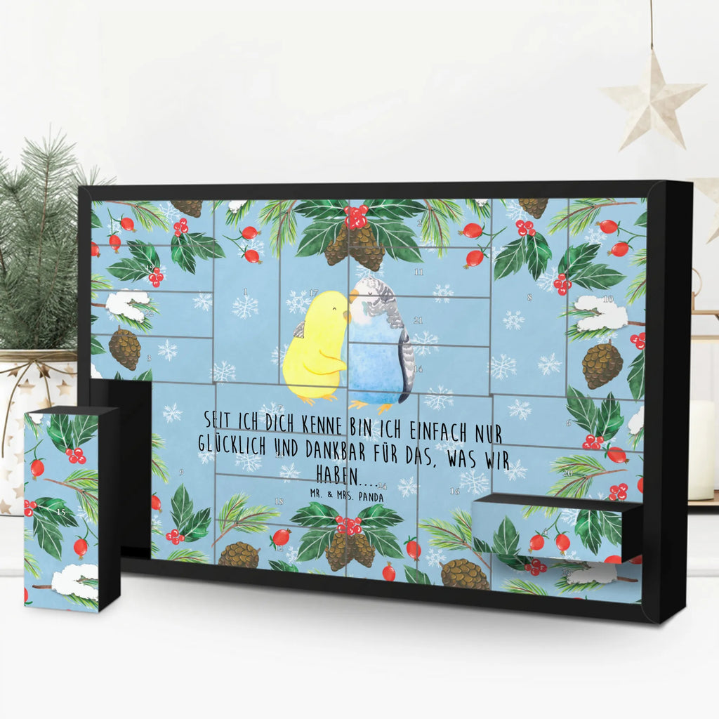 Fillable advent calendar Parakeets in love Loving, Two, gift for him, gift for her, Love gift, Together, anniversary gift, Proposal of marriage, Marriage, trust, birds, closeness, budgie, cuddling