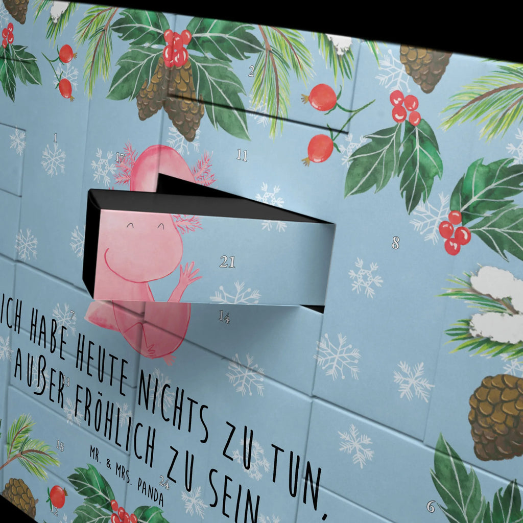 Fillable advent calendar axolotl Hooray salamander, Axelotl, marine animals, Mexican walking fish, cheerful, amphibian, joy, satisfaction, fun, tail