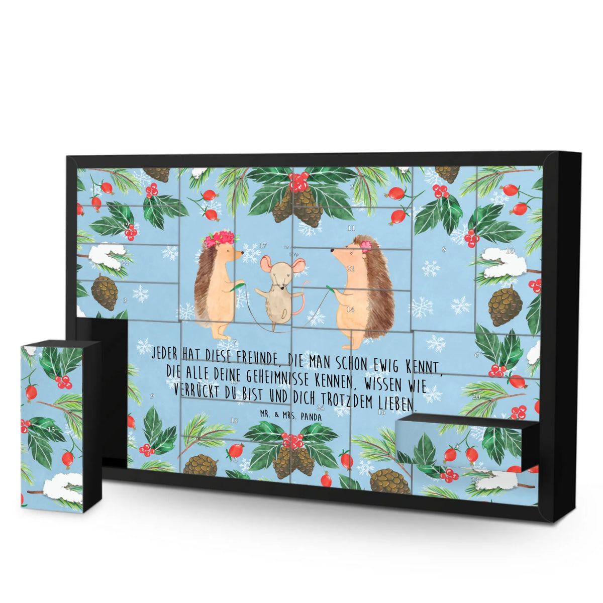 Fillable advent calendar Hedgehog skipping