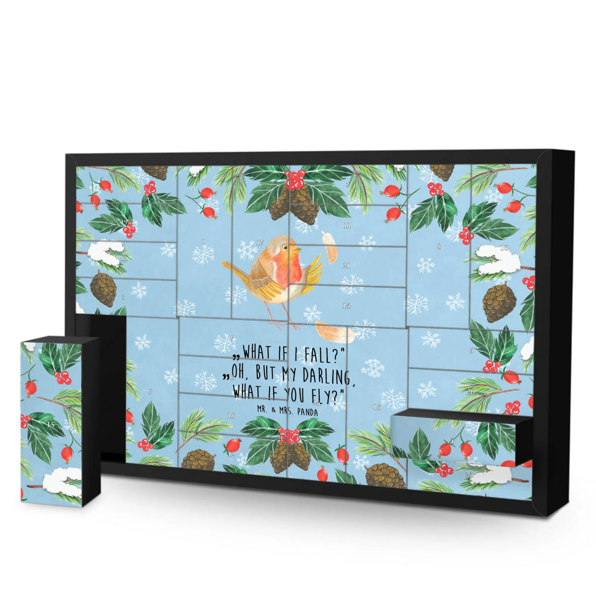 Fillable advent calendar robin feathers