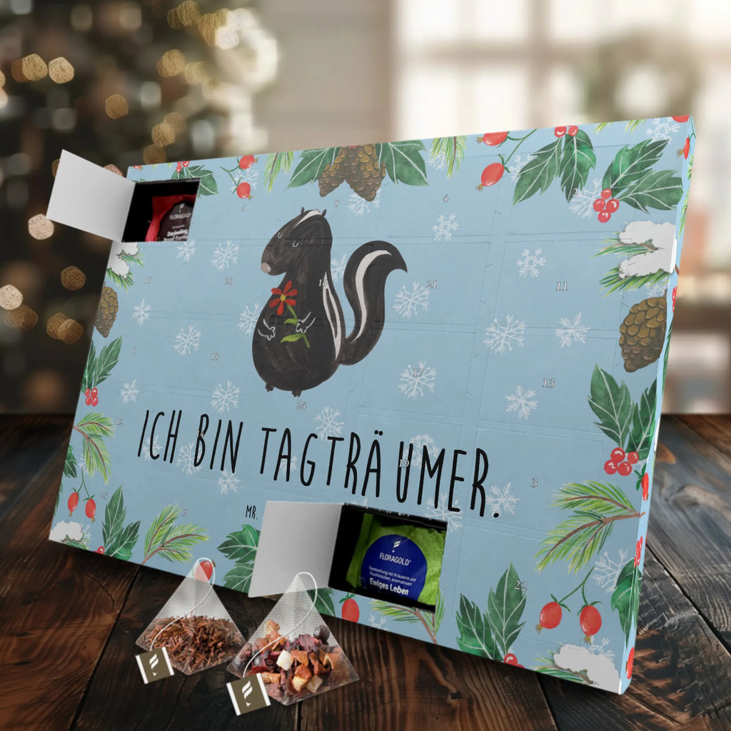 Tee Adventskalender Stinktier Blume Adventskalender, Tee Adventskalender, Adventskalender mit Tee, Stinktier, Skunk, Dreams, Stinker, Raubtier, Träume, Wildtier, Stinki, Verträumt, Tagträumer