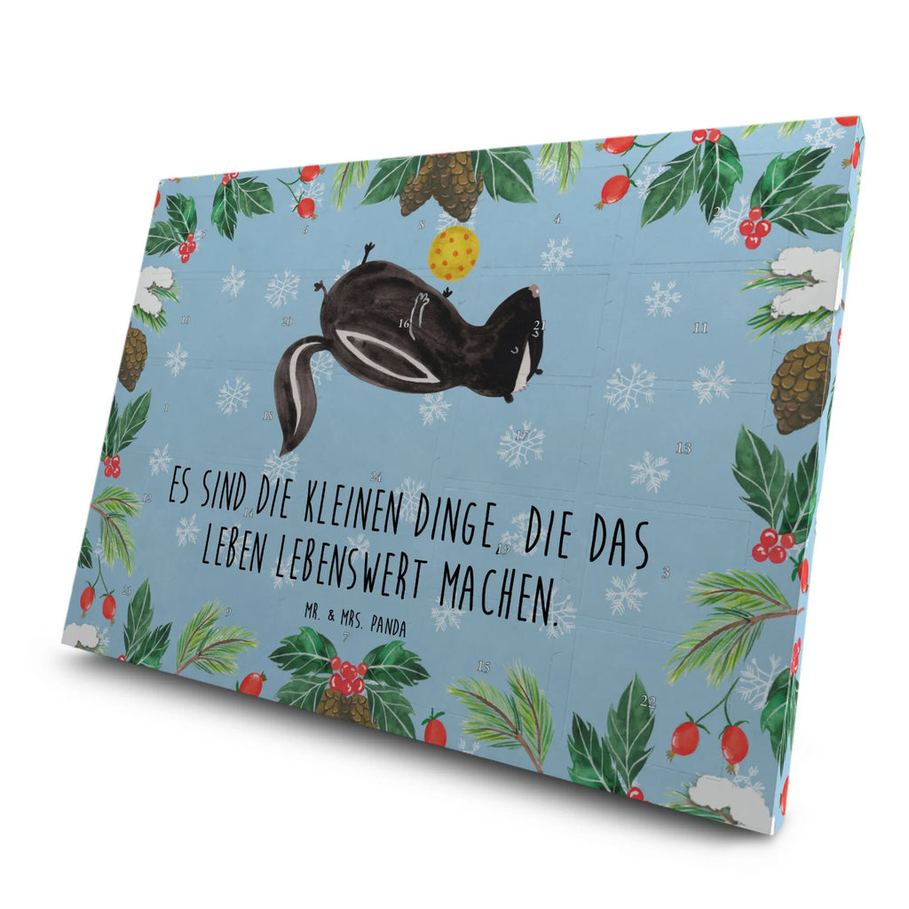 Tee Adventskalender Stinktier Ball Adventskalender mit Tee, Tee Adventskalender, Adventskalender, Skunk, Stinktier, Weisheit, Wildtier, Stinki, Verspielt, Raubtier, Stinker