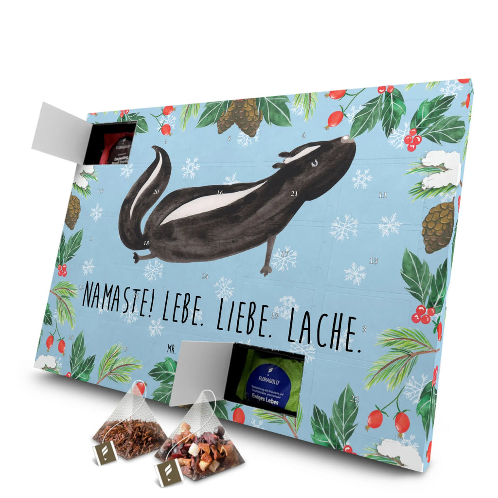 Tee Adventskalender Stinktier Yoga Adventskalender mit Tee, Adventskalender, Tee Adventskalender, Skunk, Stinktier, Stinki, Wildtier, Raubtier, Liebe, Stinker, Namaste, Lebe, Yoga, Lache