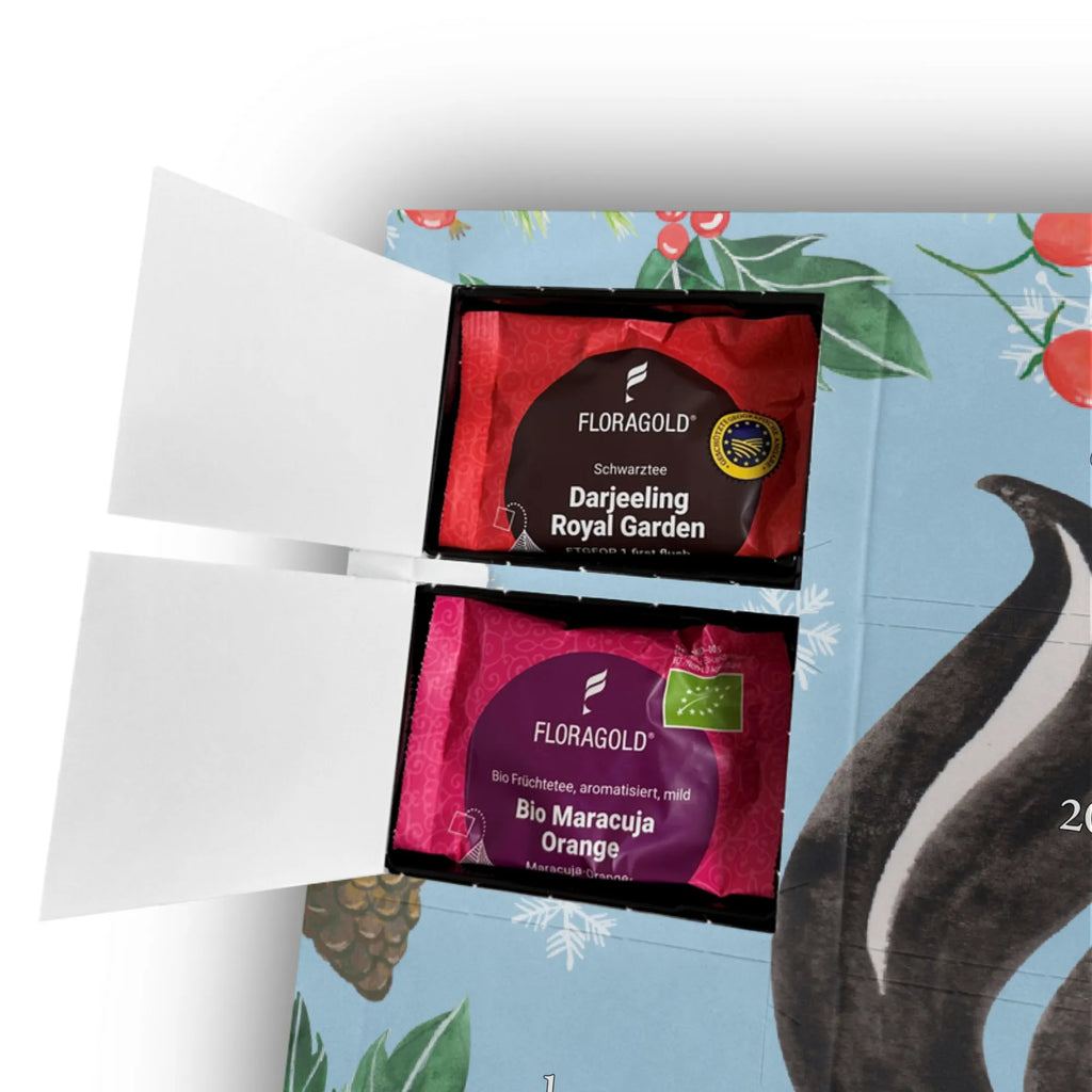 Tee Adventskalender Stinktier Yoga Adventskalender mit Tee, Adventskalender, Tee Adventskalender, Skunk, Stinktier, Stinki, Wildtier, Raubtier, Liebe, Stinker, Namaste, Lebe, Yoga, Lache