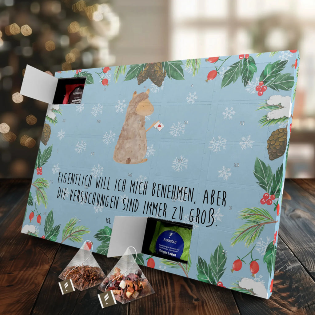 Tee Adventskalender Alpaka Fahne Adventskalender, Tee Adventskalender, Adventskalender mit Tee, Lama, Alpaka, Alpakas, Liebe, Lamas
