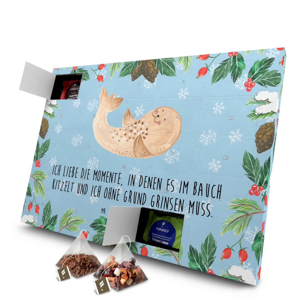Tee Adventskalender Robbe Liegen Adventskalender, Adventskalender mit Tee, Tee Adventskalender, Tiermotive, Tiere, Gute Laune, Lustige Sprüche, Ostsee, Seehund, Nordsee, Meerestier, Freude, Lachen, Robben, Strand, Robbe