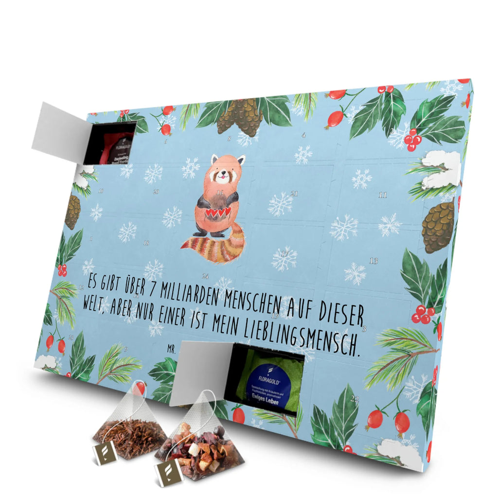 Tee Adventskalender Roter Panda Adventskalender mit Tee, Adventskalender, Tee Adventskalender, Tiermotive, Tiere, Gute Laune, Lustige Sprüche, Liebe, Liebling, Rot, Herz, Lieblingsmensch, Panda
