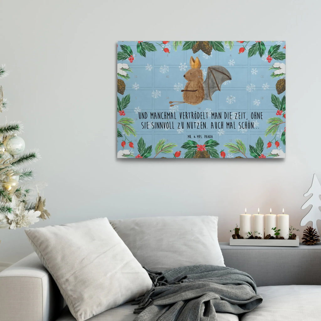 Tee Adventskalender Fledermaus Sitzen Adventskalender mit Tee, Tee Adventskalender, Adventskalender, Tiermotive, Tiere, Gute Laune, Lustige Sprüche, Entspannen, Fledermäuse, Fledermaus, Motivation