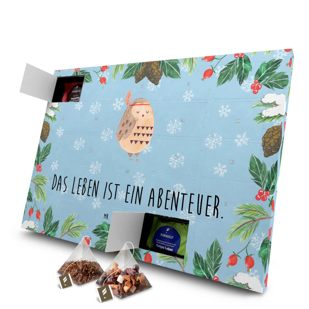 Tee Adventskalender Eule Federschmuck Adventskalender, Tee Adventskalender, Adventskalender mit Tee, Eule, Reisespruch, Das Leben Ist Ein Abenteuer, Federschmuck, Dekoration, Eule Deko, Owl