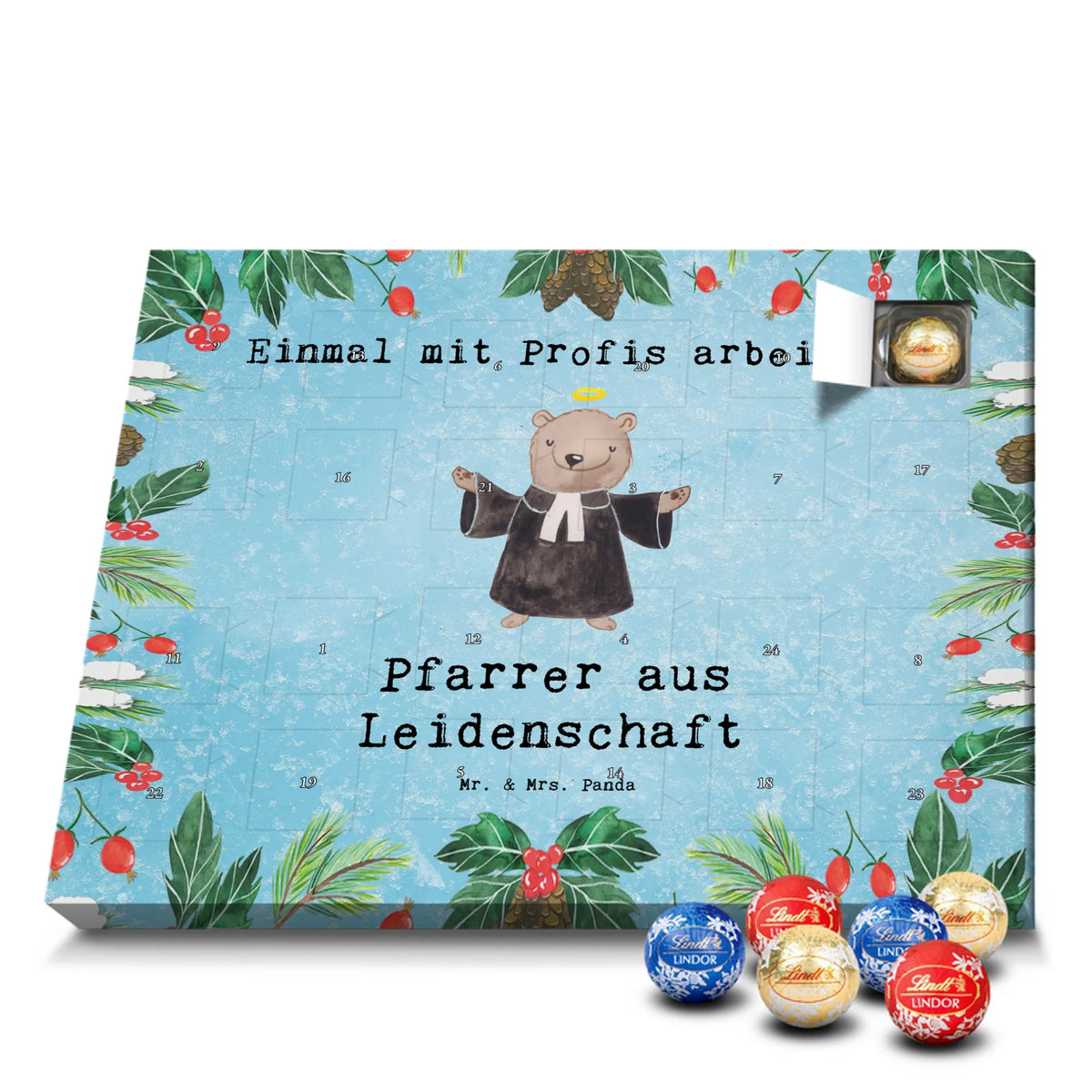 Chocolate advent calendar Pastor Passion gift, sayings, gift idea, best, farewell gift, passing exam, anniversary, retirement, promotion, job start, profession