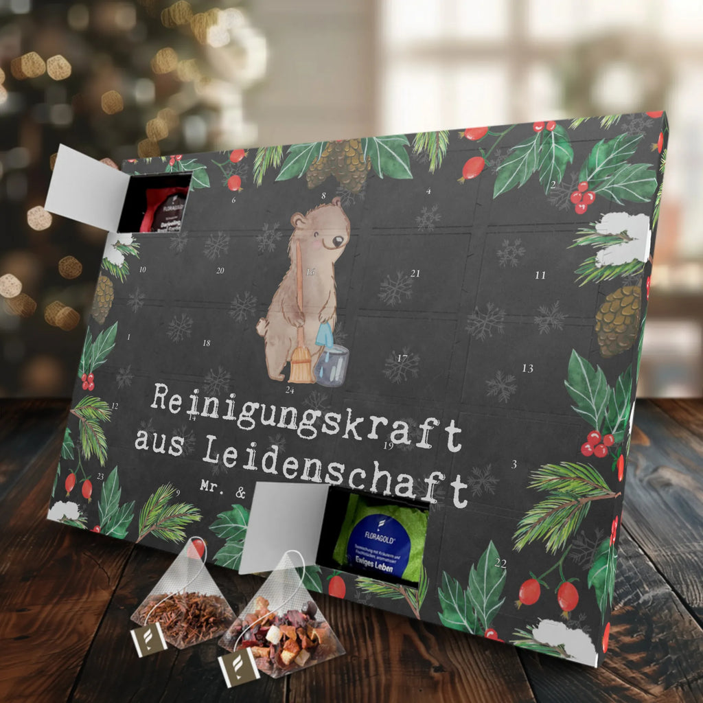 Tee Adventskalender Reinigungskraft Leidenschaft Adventskalender mit Tee, Tee Adventskalender, Adventskalender, Geschenk, Schenken, Jubiläum, Danke, Dankeschön, Beruf, Ausbildung, Abschied, Rente, Kollege, Kollegin, Arbeitskollege, Mitarbeiter, Firma