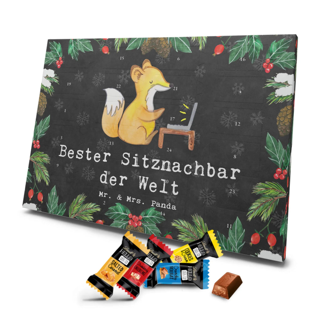 Chocolate advent calendar Fox Best seat neighbor in the world gift, birthday, gift idea, birthday present, giving, thank you, for, make you happy, gift tip, neighbor, chair neighbor, university, school, college, table neighbor, Seat neighbor, classmate, fellow student