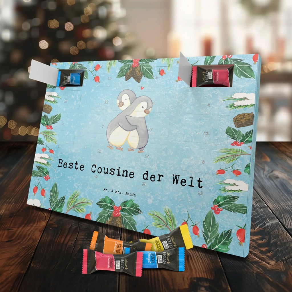 Chocolate advent calendar penguin best cousin in the world gift, birthday, gift idea, birthday present, giving, thank you, for, make you happy, gift tip, daughter of aunt, relatives, daughter of uncle