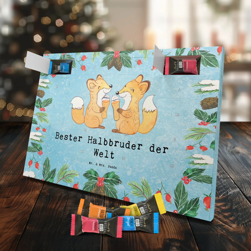 Chocolate advent calendar Fox Best Half Brother in the World gift, thank you, birthday present, giving, birthday, gift tip, make you happy, for, gift idea, best, siblings, step siblings, step, Half brother, trifle, present, step brother, brother heart, son