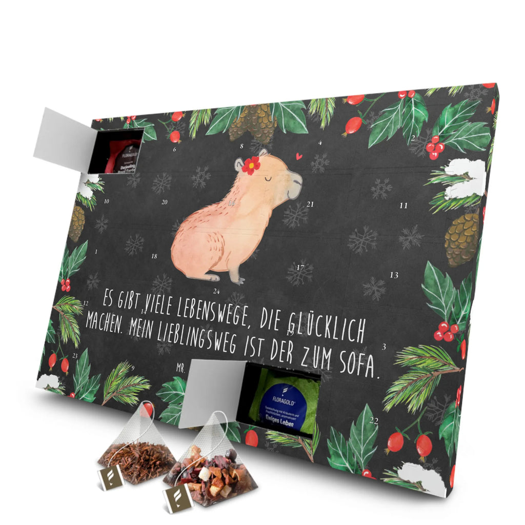 Tee Adventskalender Capybara Blume Tee Adventskalender, Adventskalender mit Tee, Adventskalender, Tiermotive, Tiere, Gute Laune, Lustige Sprüche, Capybara