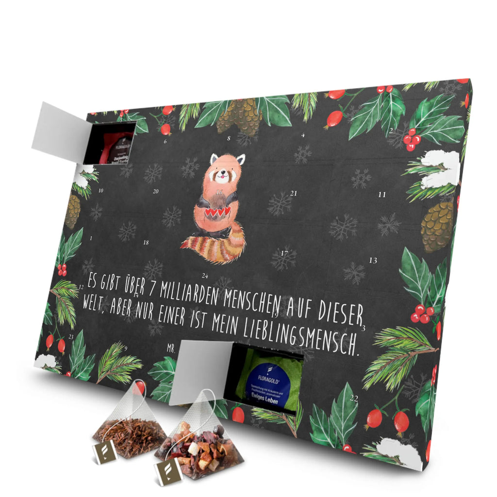 Tee Adventskalender Roter Panda Adventskalender mit Tee, Adventskalender, Tee Adventskalender, Tiermotive, Tiere, Gute Laune, Lustige Sprüche, Liebe, Liebling, Rot, Herz, Lieblingsmensch, Panda
