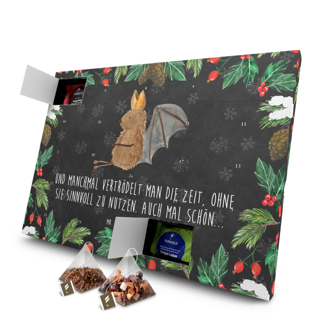 Tee Adventskalender Fledermaus Sitzen Adventskalender mit Tee, Tee Adventskalender, Adventskalender, Tiermotive, Tiere, Gute Laune, Lustige Sprüche, Entspannen, Fledermäuse, Fledermaus, Motivation
