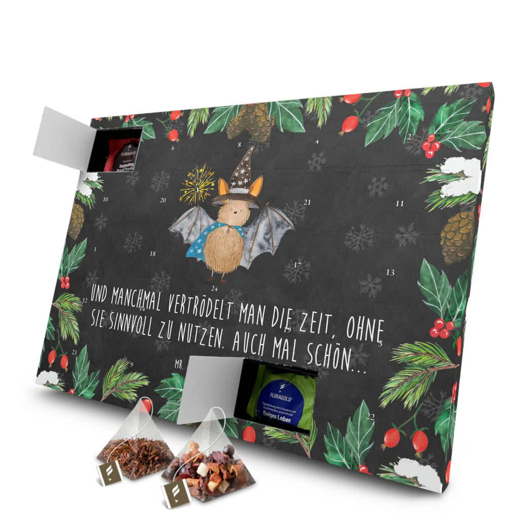 Tee Adventskalender Fledermaus Zauberer Adventskalender mit Tee, Tee Adventskalender, Adventskalender, Tiermotive, Tiere, Gute Laune, Lustige Sprüche, Reinsteigern, Fledermäuse, Magier, Frauen, Zauberer, Fledermaus