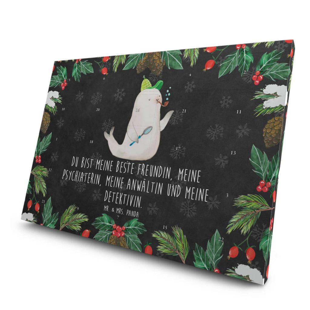  seal sherlock card, gift ideas, gifts, animal lover, special gifts, cute animal motives, hand drawn, small animals, good mood, cute, funny sayings