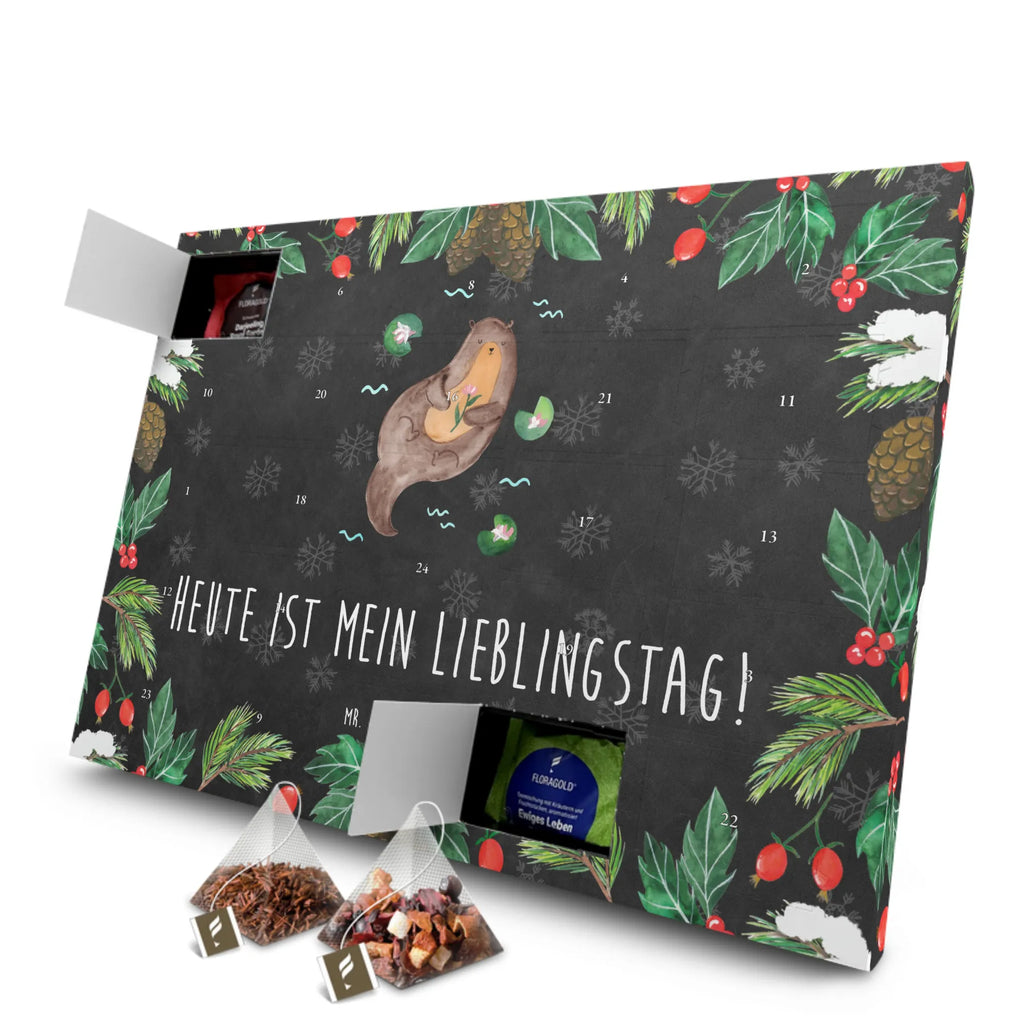 Tee Adventskalender Otter Seerose Tee Adventskalender, Adventskalender, Adventskalender mit Tee, Seeotter, Otter, Fischotter, Otter Seeotter See Otter