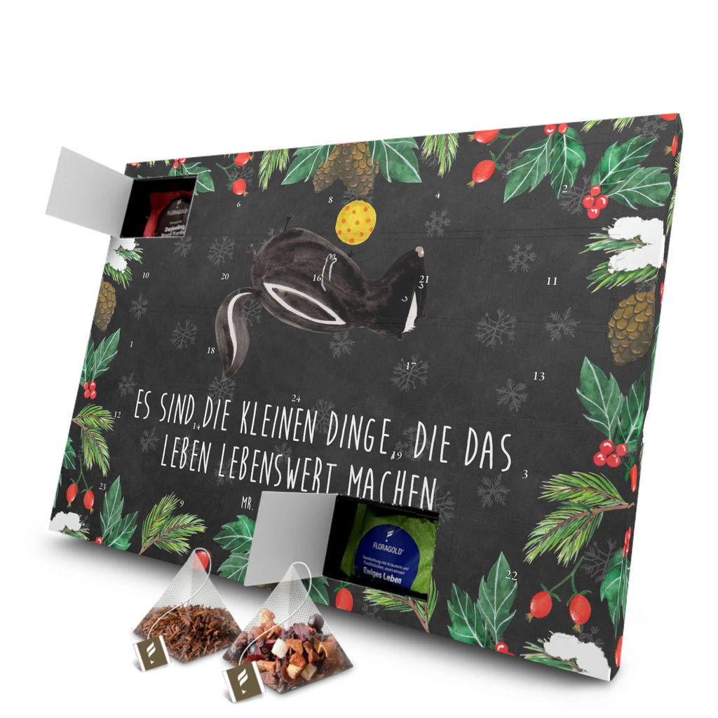 Tee Adventskalender Stinktier Ball Adventskalender mit Tee, Tee Adventskalender, Adventskalender, Skunk, Stinktier, Weisheit, Wildtier, Stinki, Verspielt, Raubtier, Stinker