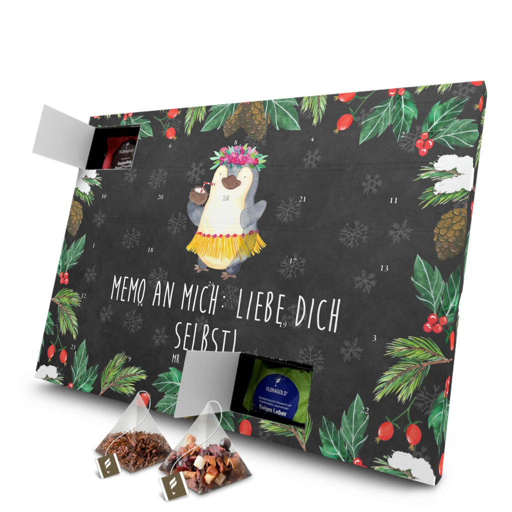 Tee Adventskalender Pinguin Kokosnuss Tee Adventskalender, Adventskalender mit Tee, Adventskalender, Pinguin, Aloha, Pinguine, Hawaii, Kokosnuss, Urlaub