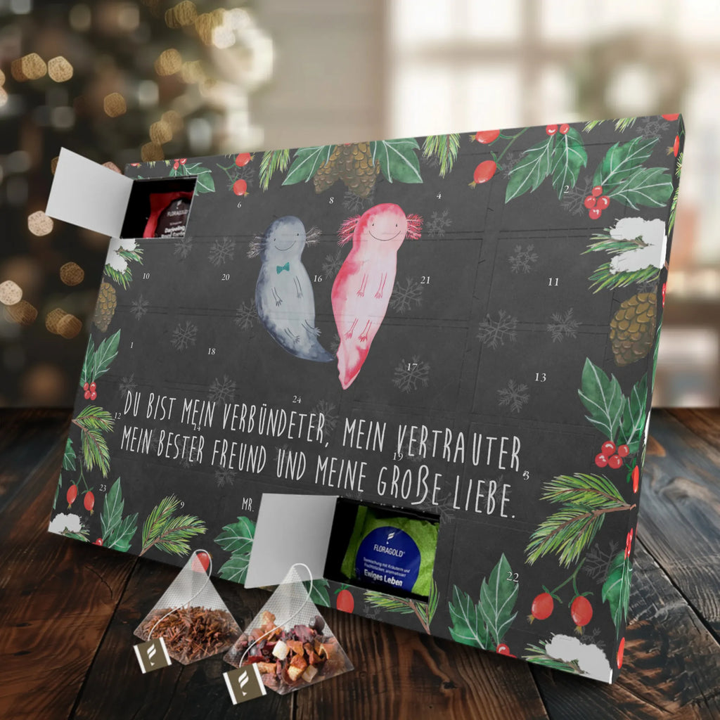 Tee Adventskalender Axolotl Freundin Adventskalender, Adventskalender mit Tee, Tee Adventskalender, Axolotl, Molch, Ehemann, Große Liebe, Freund, Liebesbeweis, Liebe, Jahrestag, Lurch, Valentinstag, Axolot, Lurche, Verlobter, Schwanzlurch