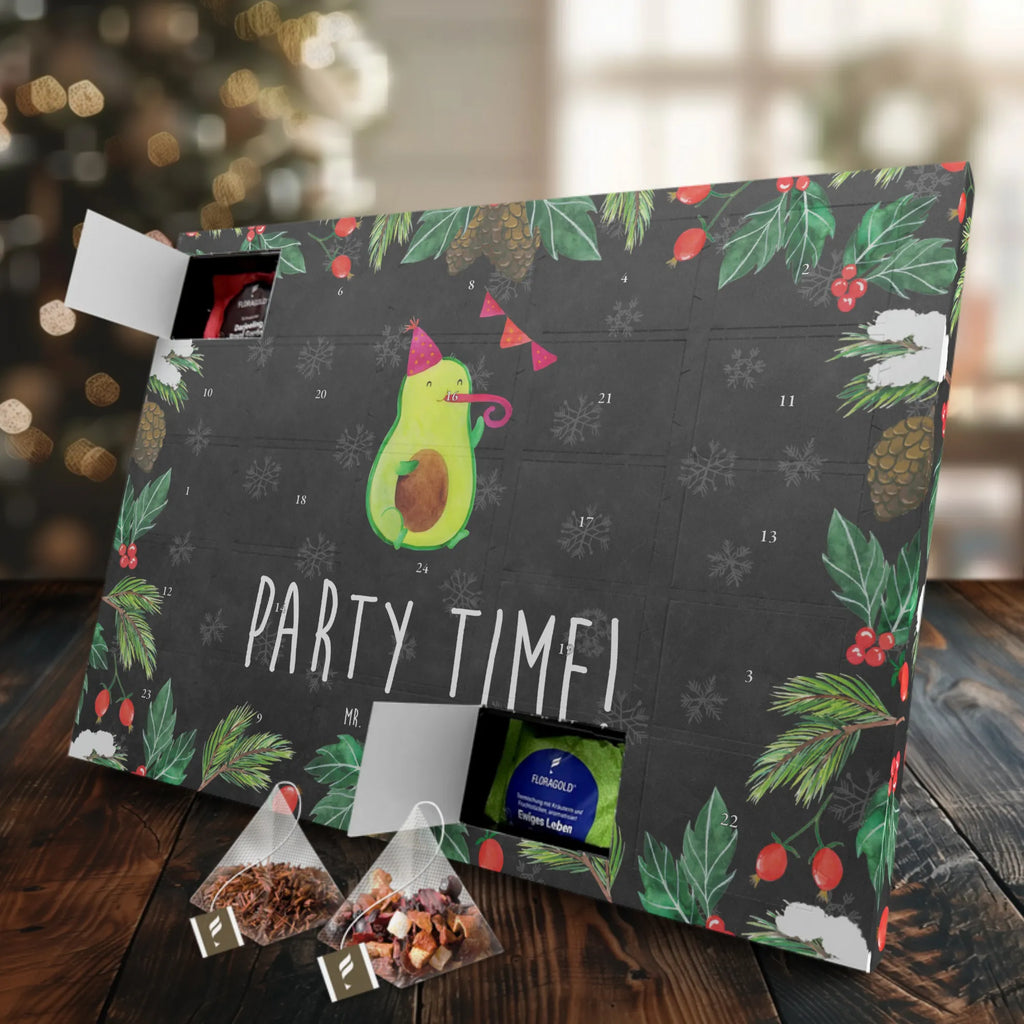 Tee Adventskalender Avocado Party Zeit Tee Adventskalender, Adventskalender mit Tee, Adventskalender, Avocado, Gesund, Veggie, Vegan