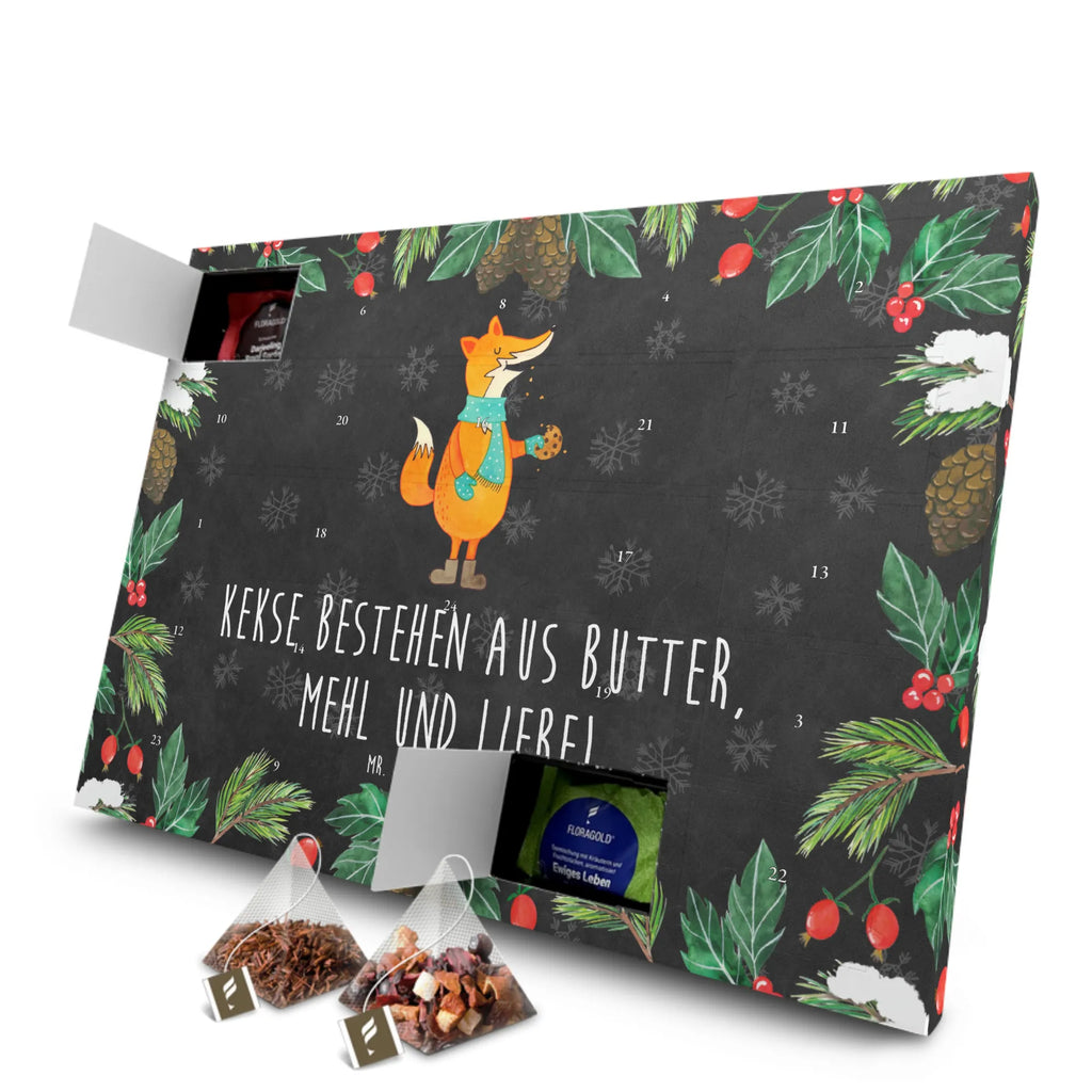 Tee Adventskalender Fuchs Keks Adventskalender, Adventskalender mit Tee, Tee Adventskalender, Fuchs, Weihnachtszeit, Backen Spruch, Winter, Küche Deko, Kekse, Plätzchen, Füchse, Liebe