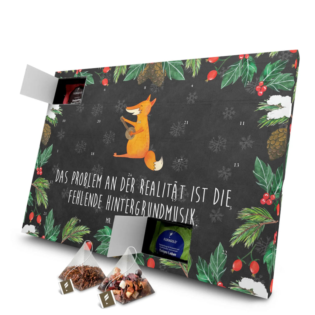 Tee Adventskalender Fuchs Gitarre Adventskalender, Adventskalender mit Tee, Tee Adventskalender, Fuchs, Füchse, Gitarre, Geschenk Musiker, Musikerin, Sänger, Sängerin, Musik Spruch