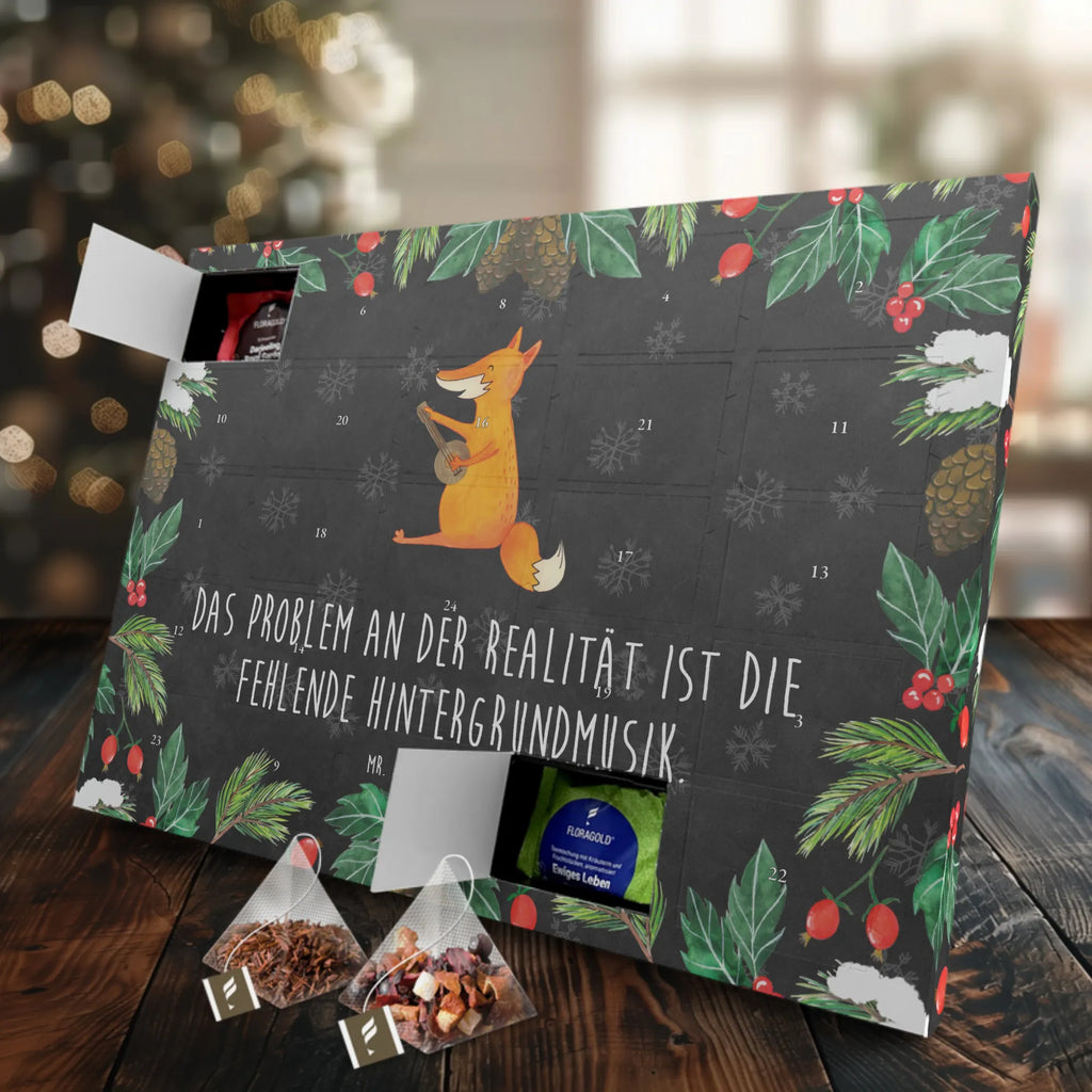Tee Adventskalender Fuchs Gitarre Adventskalender, Adventskalender mit Tee, Tee Adventskalender, Fuchs, Füchse, Gitarre, Geschenk Musiker, Musikerin, Sänger, Sängerin, Musik Spruch