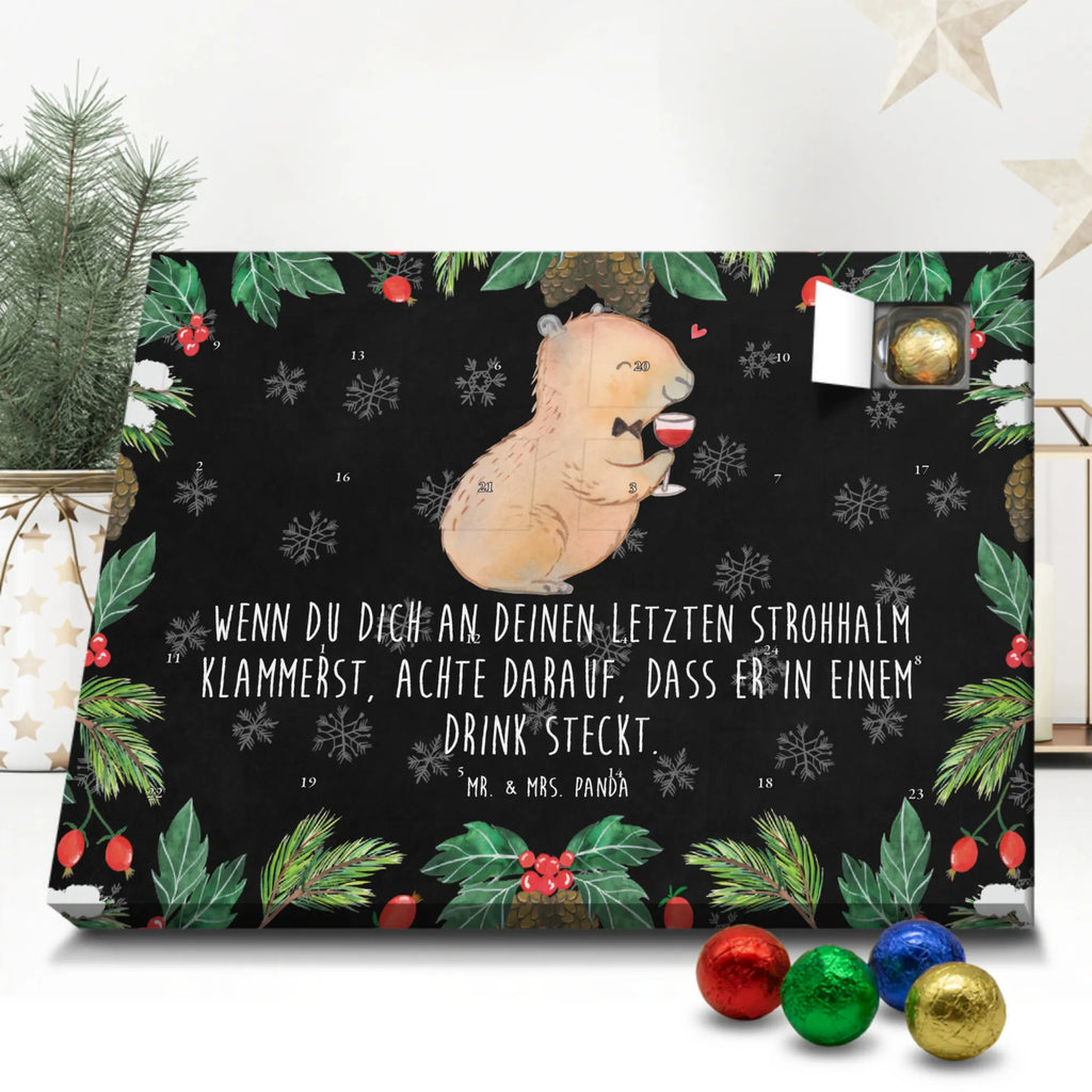 Chocolate advent calendar Capybara wine card, gift ideas, gifts, animal lover, special gifts, cute animal motives, hand drawn, small animals, good mood, cute, funny sayings